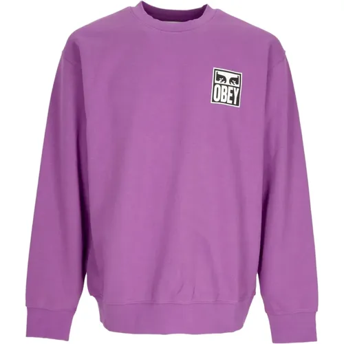 Iconic Crewneck Sweatshirt Lightweight French Terry , male, Sizes: M, S, XS, XL, L - Obey - Modalova