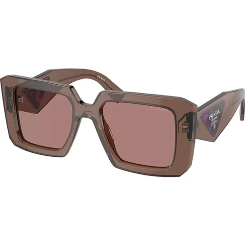 Braune Transparente Sonnenbrille Hellbraune Linse , Damen, Größe: 51 MM - Prada - Modalova