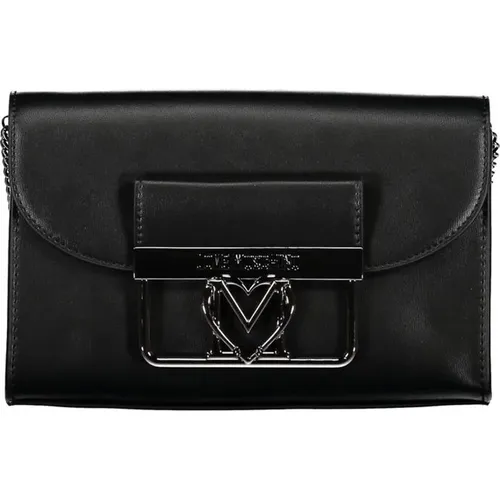 Schwarze Polyethylen Umhängetasche mit Kette - Love Moschino - Modalova