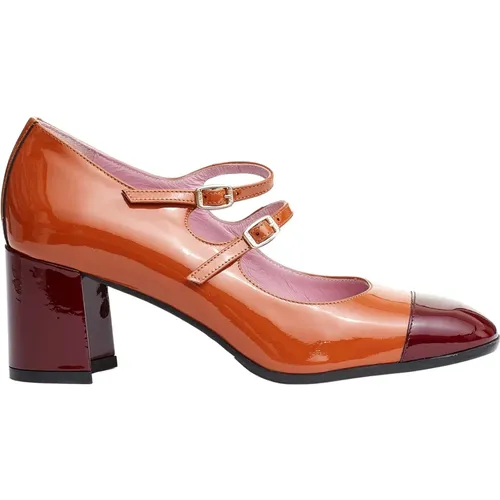 Beige Pumps mit Bordeaux Details , Damen, Größe: 38 1/2 EU - Carel - Modalova