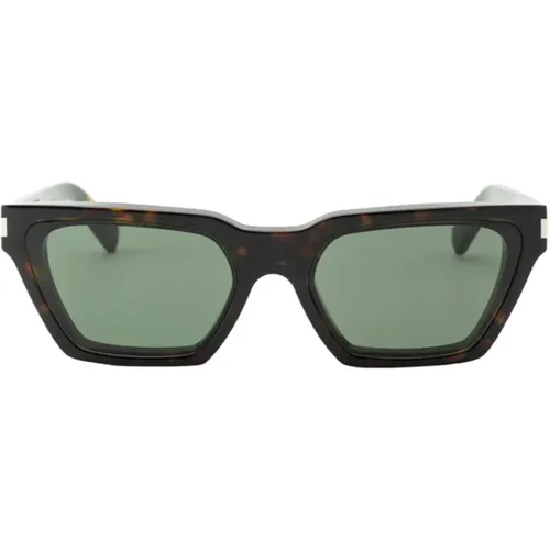 Cateye Sunglasses in Tortoise , female, Sizes: 57 MM - Saint Laurent - Modalova