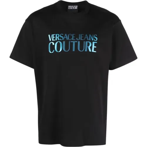 Iridescent T-shirt with Couture Branding , male, Sizes: L, 3XL, M, XL, 2XL, S - Versace Jeans Couture - Modalova