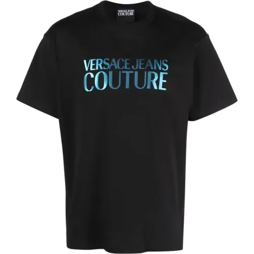Iridescent T-shirt with Couture Branding , male, Sizes: XS, S - Versace Jeans Couture - Modalova