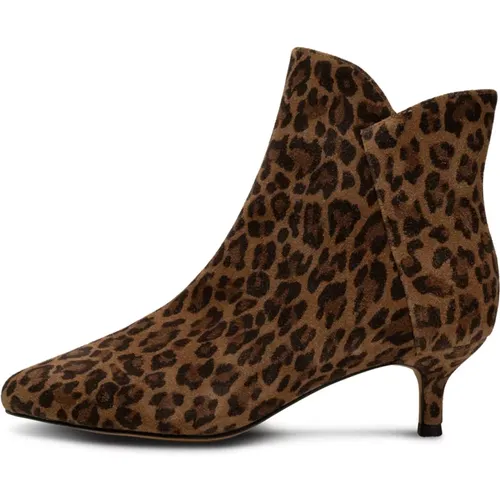 Leopard Suede Ankle Boot - Saga , female, Sizes: 7 UK, 3 UK, 5 UK, 8 UK, 9 UK, 4 UK, 6 UK - Shoe the Bear - Modalova