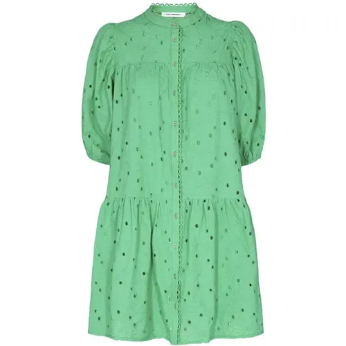 Grünes Anglaise Kleid mit Puffärmeln - Co'Couture - Modalova