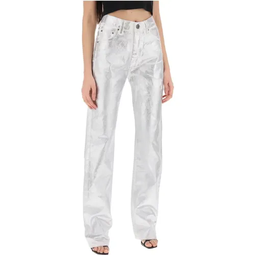 Metallic Coated Denim Jeans - ROTATE Birger Christensen - Modalova