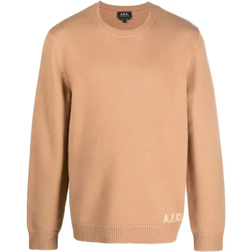 Edward Camel/Ecru Pullover , Herren, Größe: L - A.P.C. - Modalova