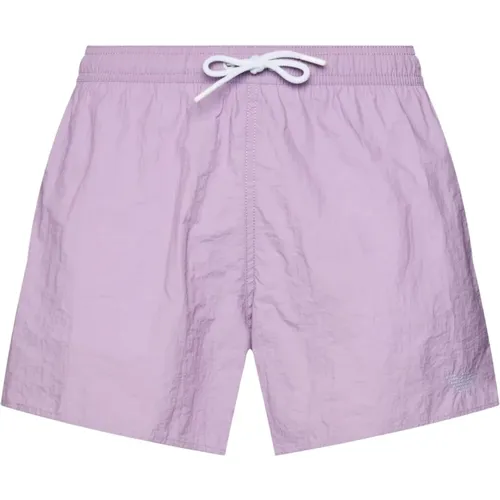 Bestickte Logo-Badeshorts - Rosa , Herren, Größe: M - Emporio Armani - Modalova