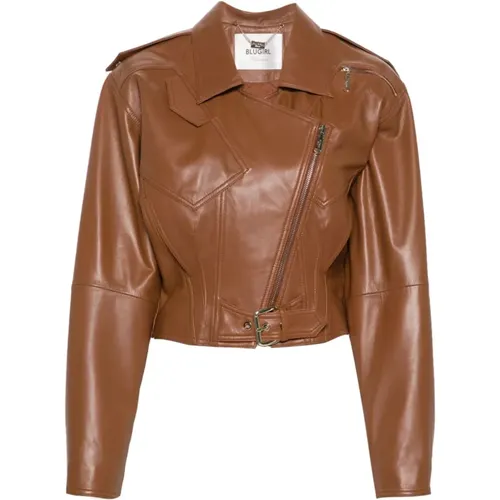 Lambskin Jacket with Classic Details , female, Sizes: S - Blugirl - Modalova