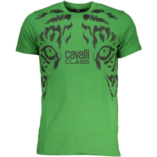 Print Logo Short Sleeve Tee , male, Sizes: XL, L, 2XL, M - Cavalli Class - Modalova