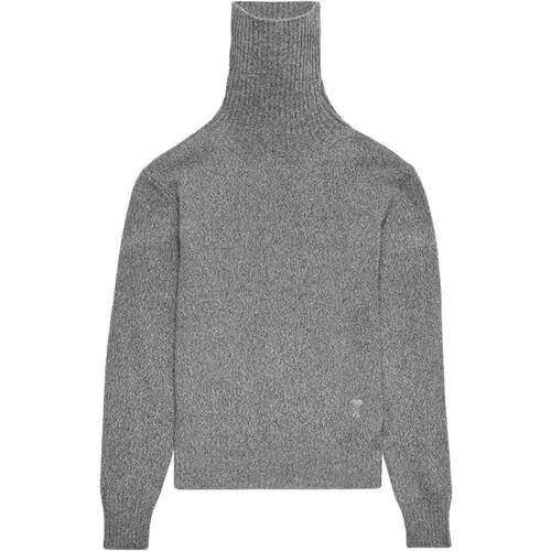 Grauer Cashmere Rollkragenpullover , Herren, Größe: L - Ami Paris - Modalova