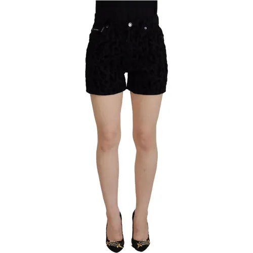 Chic Mid Waist Hot Pants Shorts , female, Sizes: XS - Dolce & Gabbana - Modalova