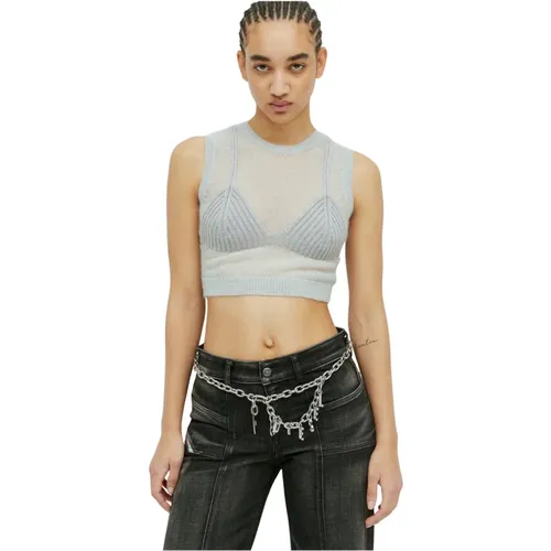 Strick Tanktop mit Bralet-Panel , Damen, Größe: S - Diesel - Modalova