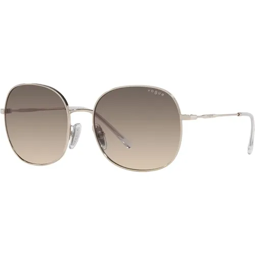 Round Metal Sunglasses Brown Gradient , female, Sizes: 57 MM - Vogue - Modalova