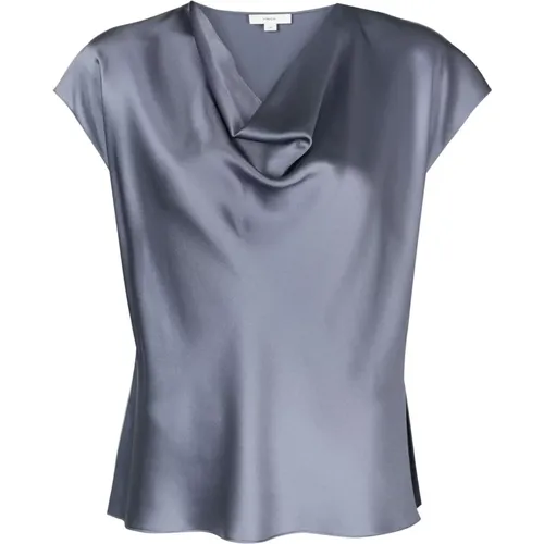 Blaue Seiden Casual Bluse , Damen, Größe: XL - Vince - Modalova