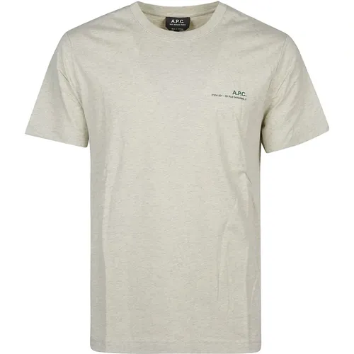 Vert Pale Chine Overdye T-Shirt , Herren, Größe: L - A.p.c. - Modalova