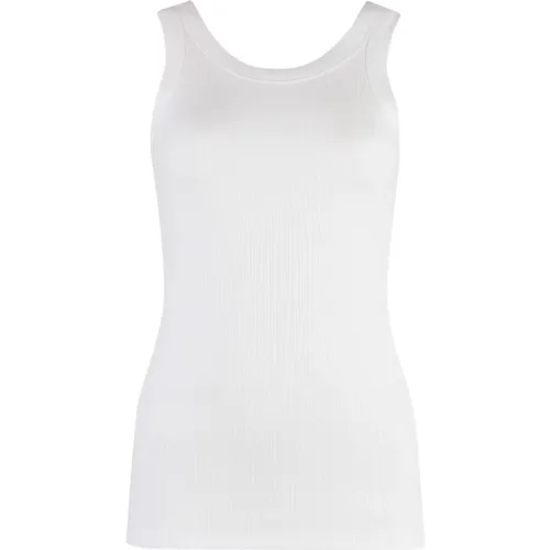 Geripptes Tanktop mit Rückenlogo , Damen, Größe: XS - Calvin Klein - Modalova