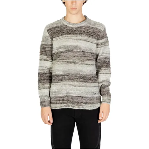 Gestreifter Strickpullover Herbst/Winter Grau - Gianni Lupo - Modalova