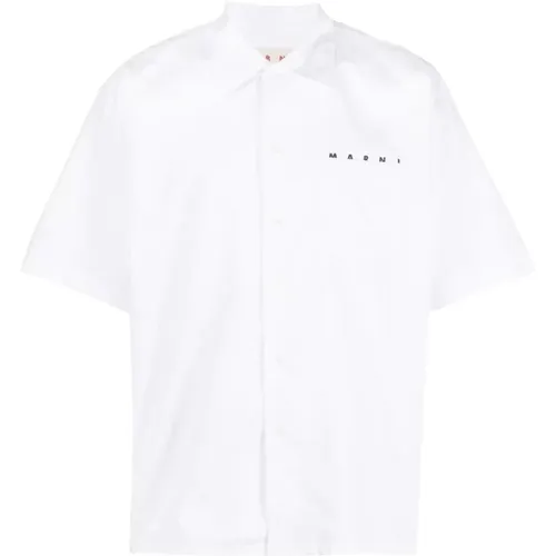 Stylish Men`s Short Sleeve Shirt , male, Sizes: S, L - Marni - Modalova