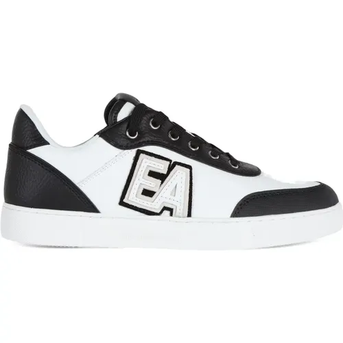 Leder Sneakers mit Logo Patch , Damen, Größe: 39 EU - Emporio Armani - Modalova