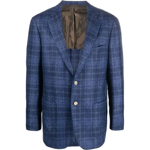 Check-pattern cashmere blazer , male, Sizes: L - Khaite - Modalova
