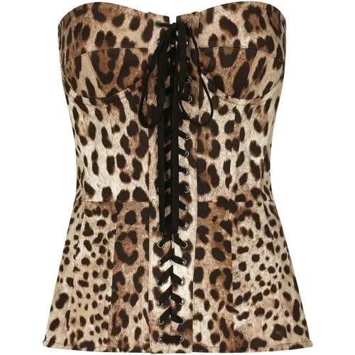 Leoparden Spitzenkorsett Top - Dolce & Gabbana - Modalova