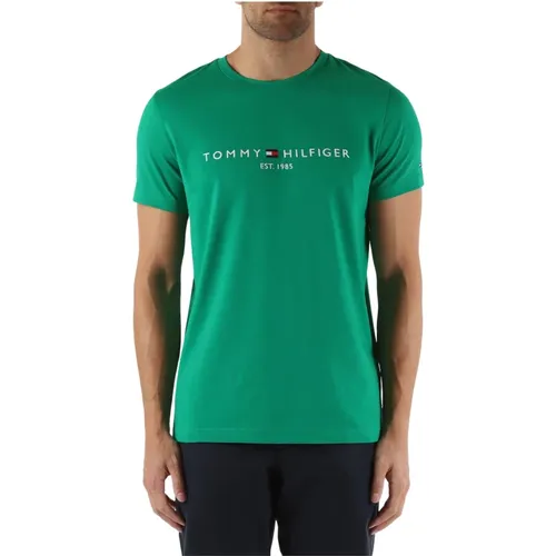 Slim Fit Baumwoll T-Shirt mit Frontlogo-Stickerei - Tommy Hilfiger - Modalova
