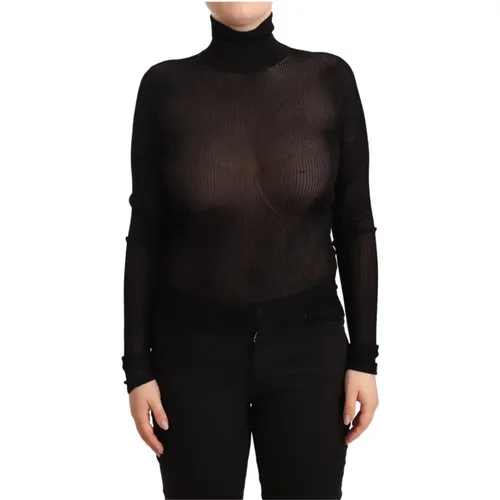 Sheer Turtleneck Pullover Sweater , female, Sizes: 2XS - Dolce & Gabbana - Modalova