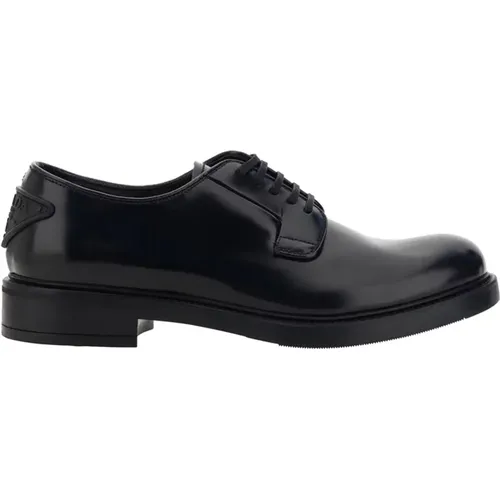 Lace-Up Leather Derbies , male, Sizes: 5 1/2 UK - Prada - Modalova