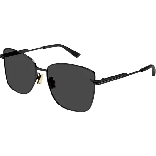 Schwarze/Graue Sonnenbrille , Damen, Größe: 57 MM - Bottega Veneta - Modalova