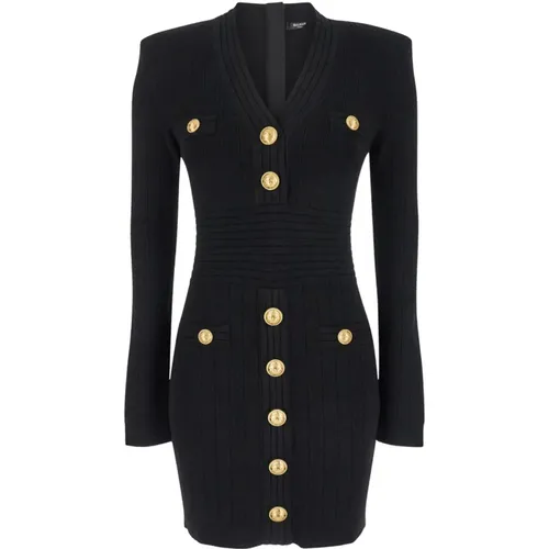 Buttoned Knit Dress , female, Sizes: M, S - Balmain - Modalova