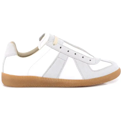 Italian Leather Sneakers Lace-up Rubber Sole , female, Sizes: 8 UK, 3 UK, 6 UK, 6 1/2 UK, 2 1/2 UK, 2 UK, 7 UK, 3 1/2 UK - Maison Margiela - Modalova