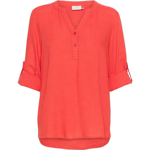 Einfache Bluse Top T-Shirt Cayenne , Damen, Größe: XS - Kaffe - Modalova