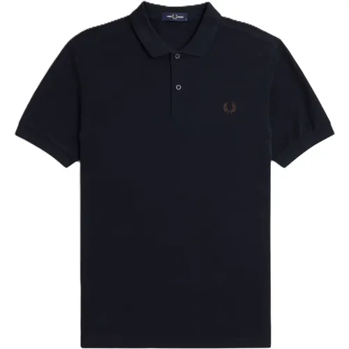 Blau Logo Braun Poloshirt , Herren, Größe: L - Fred Perry - Modalova