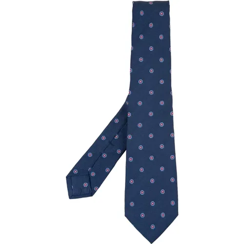 Silk Floral Pattern Tie , male, Sizes: ONE SIZE - Kiton - Modalova