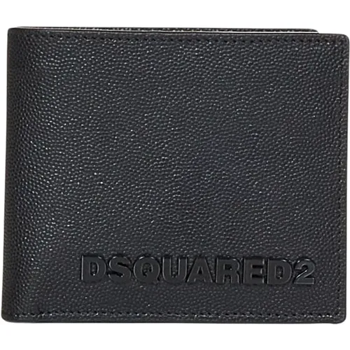 Leather Bi-Fold Wallet , male, Sizes: ONE SIZE - Dsquared2 - Modalova