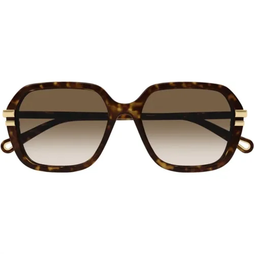 Vintage Rectangular Sunglasses with Thin Acetate Renew Frame , unisex, Sizes: ONE SIZE - Chloé - Modalova