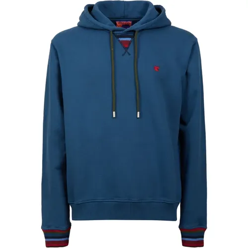 Unisex Kleidungsstück gefärbter blauer Baumwollhoodie , unisex, Größe: S - Gallo - Modalova