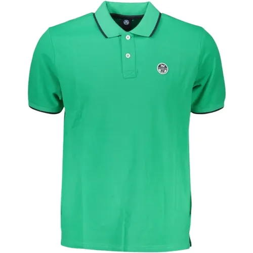 Grünes Baumwoll-Poloshirt mit Kurzen Ärmeln , Herren, Größe: M - North Sails - Modalova