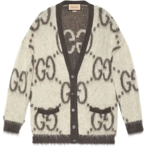 Monogram Jacquard V-Ausschnitt Pullover - Gucci - Modalova