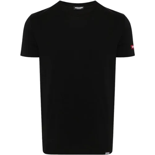 Casual Baumwoll T-Shirt , Herren, Größe: L - Dsquared2 - Modalova