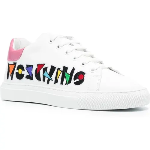 Hochwertige bestickte Logo-Sneaker - Moschino - Modalova