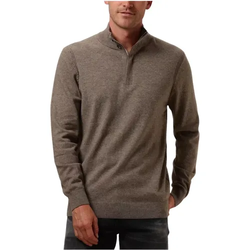 Casual Half Zip Button Pullover Sweater , Herren, Größe: L - Profuomo - Modalova