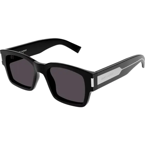 Schwarze quadratische Sonnenbrille , Damen, Größe: 53 MM - Saint Laurent - Modalova