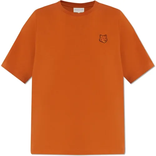 T-shirt with logo , female, Sizes: M, L, XL, S - Maison Kitsuné - Modalova