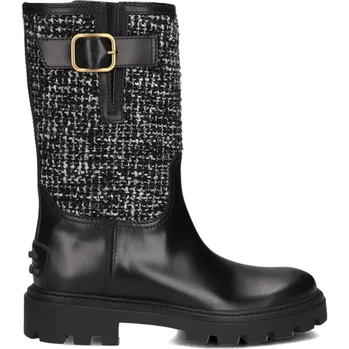 Schwarze Leder Stiefeletten Damen - TOD'S - Modalova