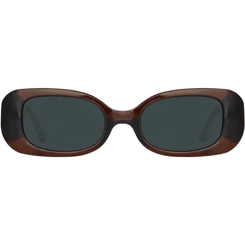 Handcrafted Acetate Sunglasses with Zeiss Solid Grey Lenses , female, Sizes: 52 MM - Linda Farrow - Modalova