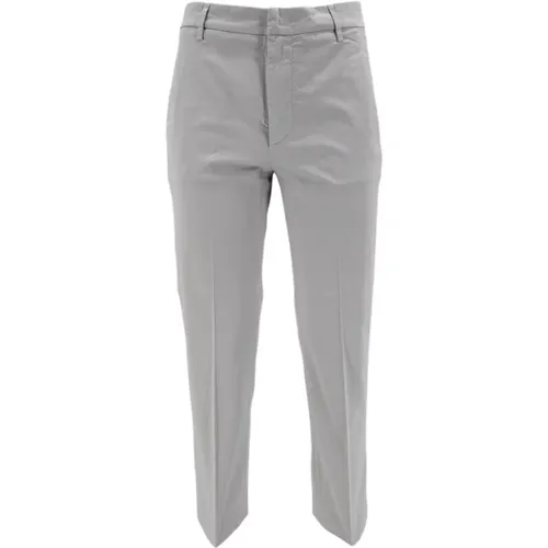 Grey Cotton Corduroy Trousers , female, Sizes: W26, W31, W28 - Dondup - Modalova