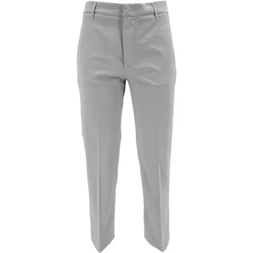 Grey Cotton Corduroy Trousers , female, Sizes: W27, W25, W28 - Dondup - Modalova