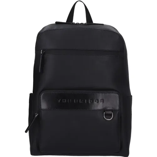 Leather Backpack with Laptop Compartment , male, Sizes: ONE SIZE - The Bridge - Modalova